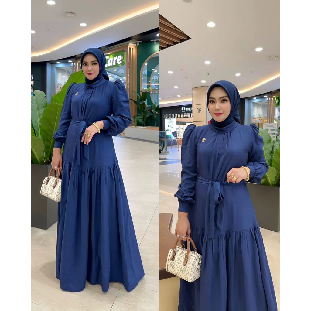 COD - Devina Dress Series Gamis Shimer CredenzaShiny Muslim Wanita Premium Gaun Pesta Kondangan / Lebaran