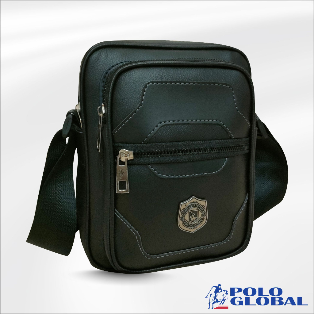 Tas Selempang Pria Original Polo Global Vernhom Slempang Trendy Ukuran 9 Inch - Art 9884