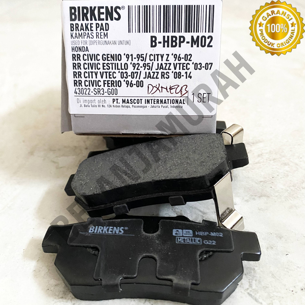 Brake Shoe / Kampas Rem Belakang Honda Civic / City / Jazz RS Old Lama Birkens Asli 100% 43022-SR3-G00