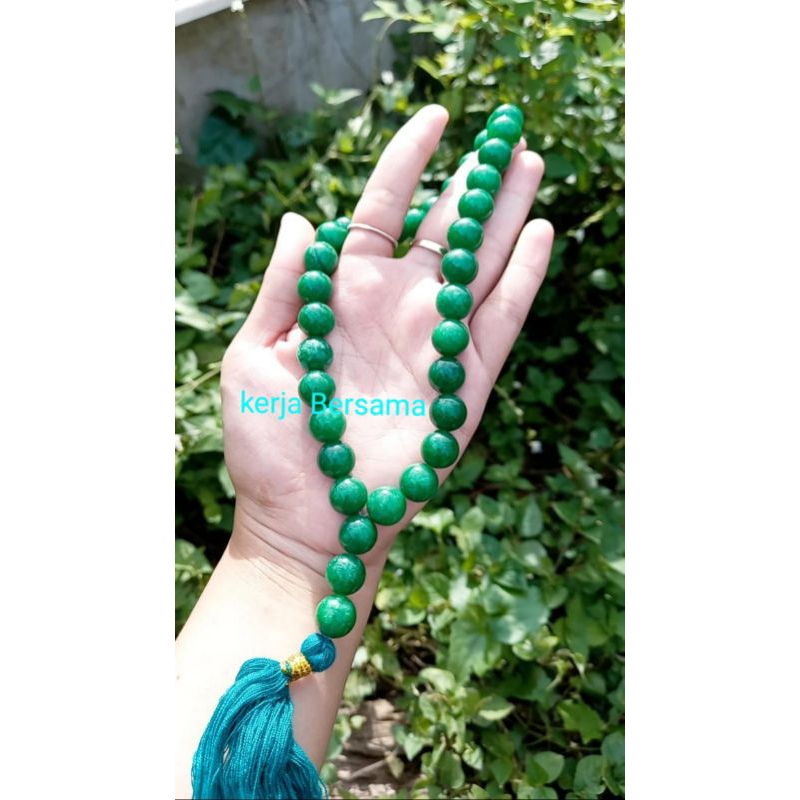 Tasbih batu giok 12mm isi 33 butir