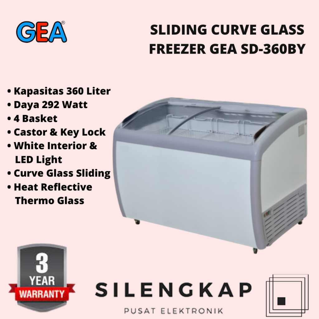 gea sliding curve glass freezer SD 360by / SD360by