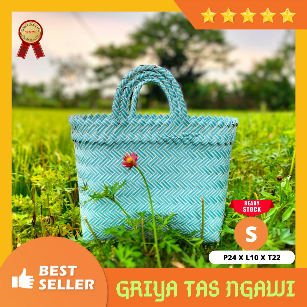 Tas anyaman plastik mini polos