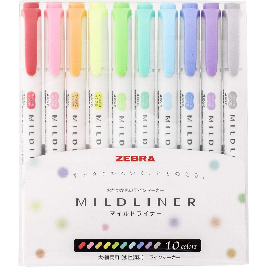 

Zebra Mildliner Dual Sided Highglighter Set of 10 Color
