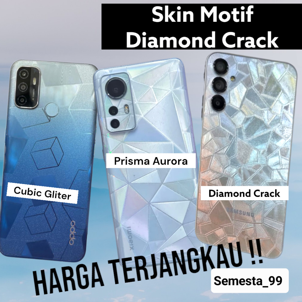 Skin Back Diamond Crack 3D iPhone 11 11Pro 11Promax  X/ XS XR XSMAX 8G 8+ 7G 7+ 6G 6+ 6s 6s+ Garskin