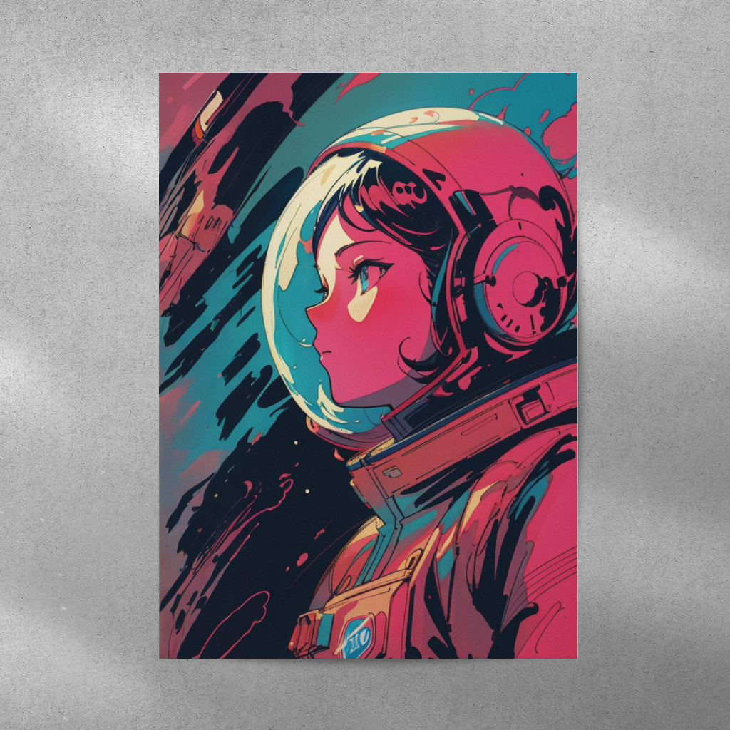 Poster Estetik Lukisan Anime Astronot Astronaut A3+ A4 A5 Kualitas HD Pajangan Kamar Dinding Wall De