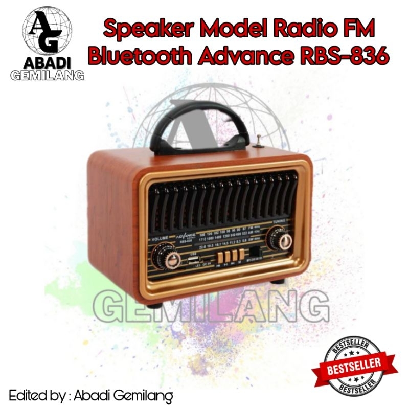 Speaker model Radio FM Bluetooth ADVANCE RBS-836 /Speaker Radio Advance RBS 836