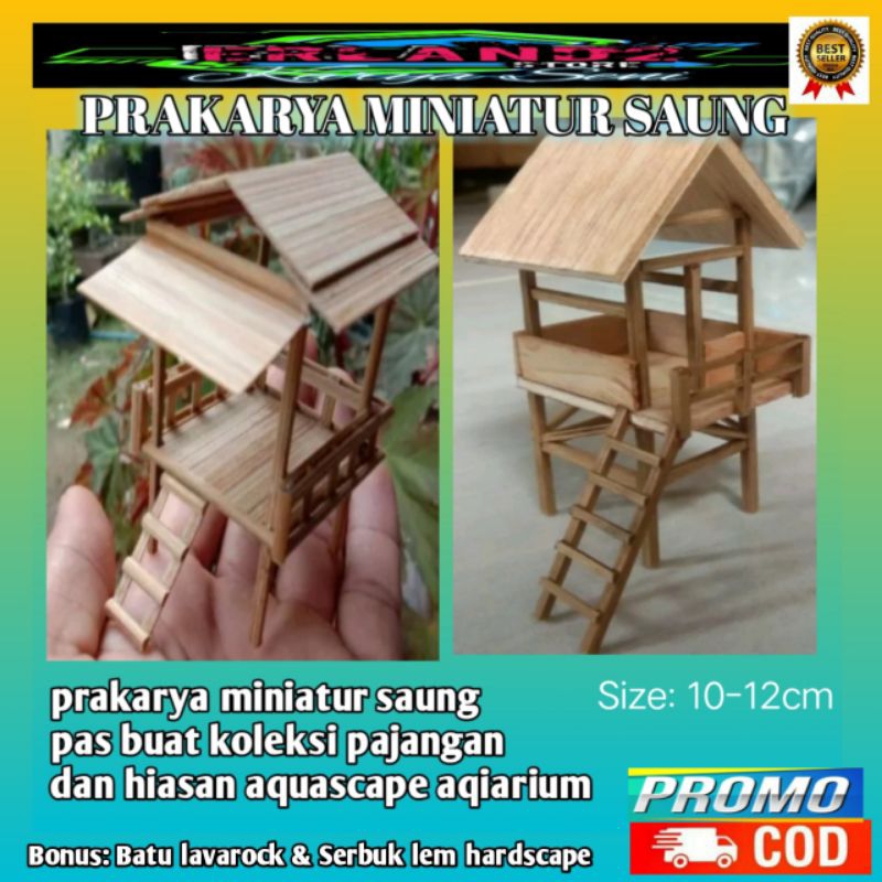 prakarya miniatur jembatan saung aquascape aquarium