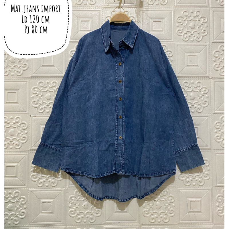 kemeja jeans wanita import