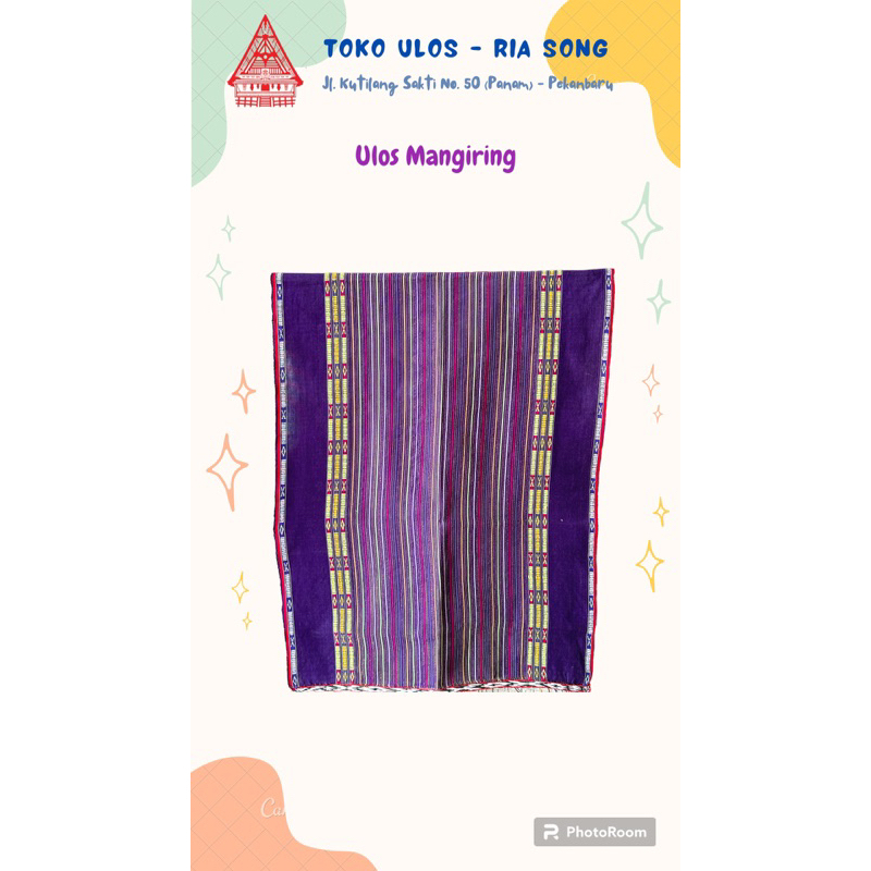 Ulos Mangiring Tenun Tarutung Warna Ungu Tua Pekanbaru