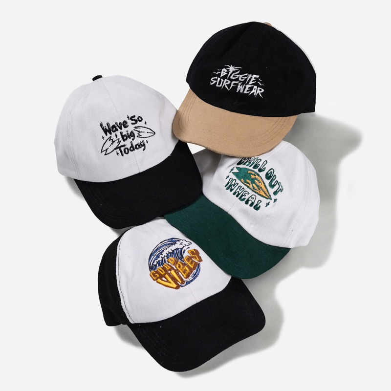 Topi 6 Panel / Baseball Cap Distro Motif Kombinasi