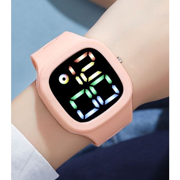 Jam Tangan LED Digital Pria Wanita Rubber Tahan Air Electronic Fashion Couple Anak Remaja Import Premium