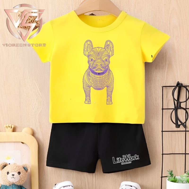SETELAN ANAK KAOS CELANA KATUN PREMIUM LIFEWORK STA02 SIZE 2TH - 13TH