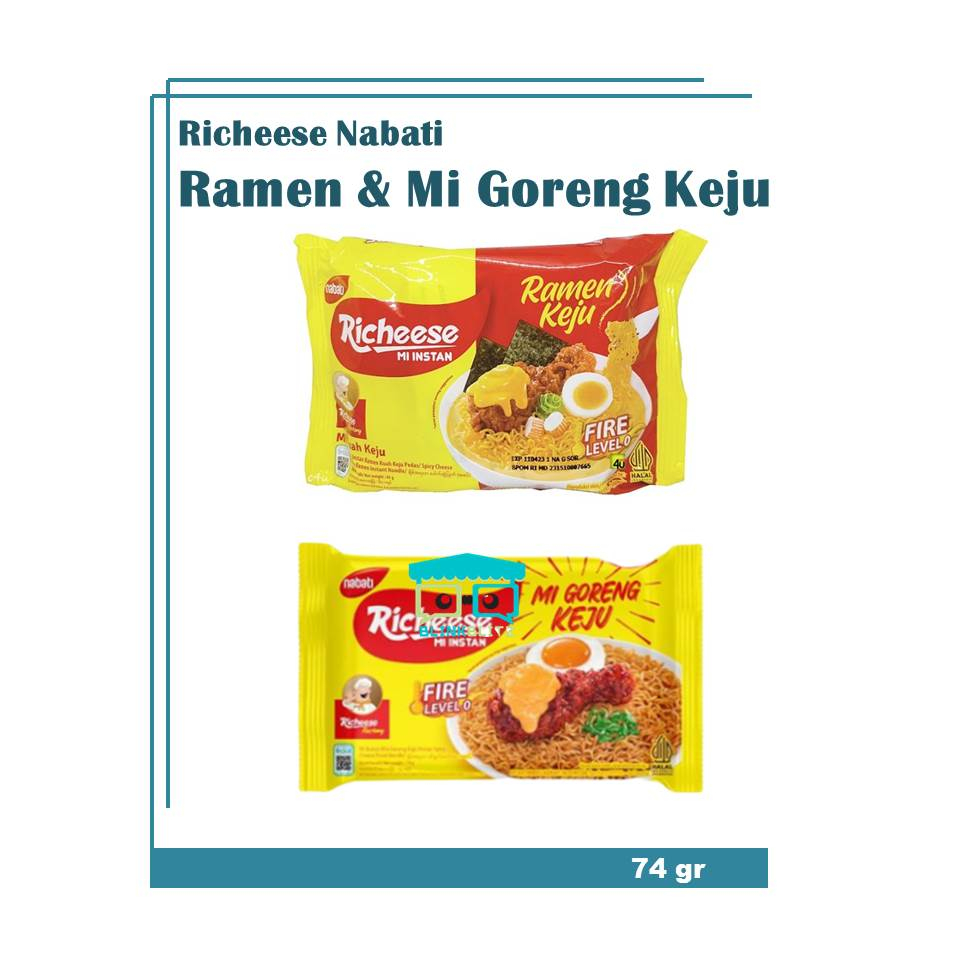 SALE Richeese Nabati MI GORENG / RAMEN Keju 74 gr Mie Instan Kuah Instant EXP 08/23