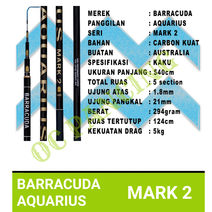 MARK 2 joran tegek BARRACUDA AQUARIUS BARU