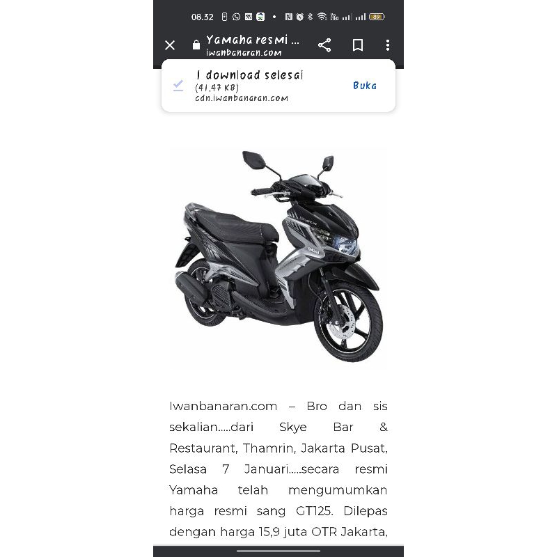 stoplamp running Yamaha Xeon GT 125