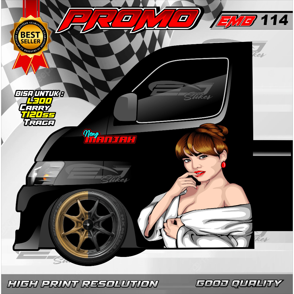 STIKER DECAL PINTU CARRY TRAGA PICK UP- STIKER MOBIL DECAL PINTU TRAGA GRANMAX PICK UP-EMB114