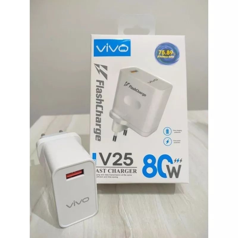 Batok Travel Adaptor Vivo V25 80W FlashCharge Fast Charging