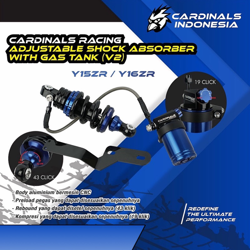 Monoshok Mx King Tabung Pisah Shock Cardinal racing