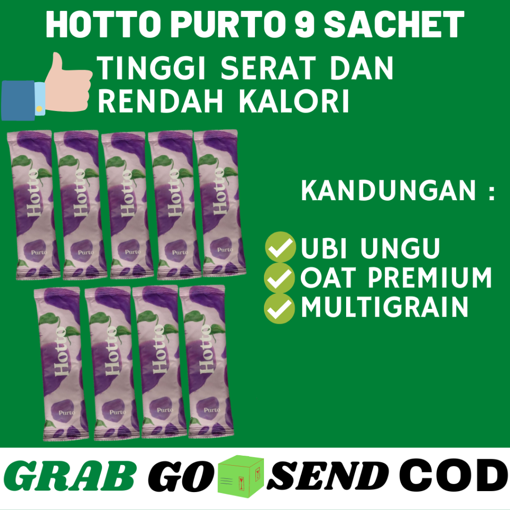 

Hotto Purto Multigrain Superfood Ubi Ungu Asli Original with Purple Potato Oat Minuman Tinggi Serat 9 Sachet