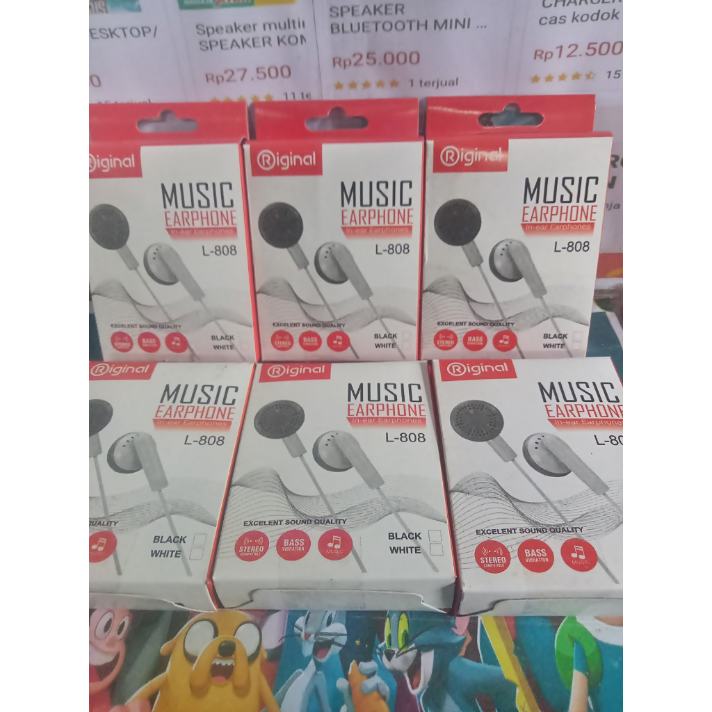 HEADSET HANDSFREE L-808 MP3 NO MIC PLUS PACK