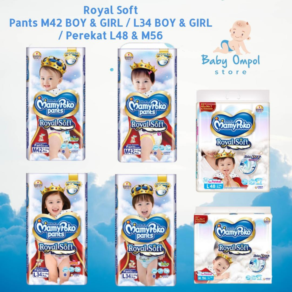 Mamypoko Royal Soft M42 BOY & GIRL/ L34 BOY & GIRL/ L 48/ M56