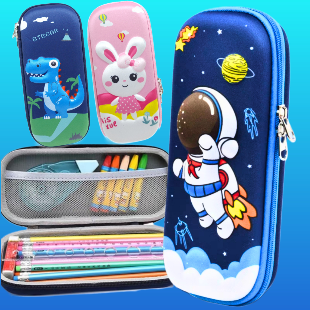 

Minicart Kotak Pensil EVA Hard Top Pencil Case 3D - Dinosaur Rabbit Astronaut Mermaid