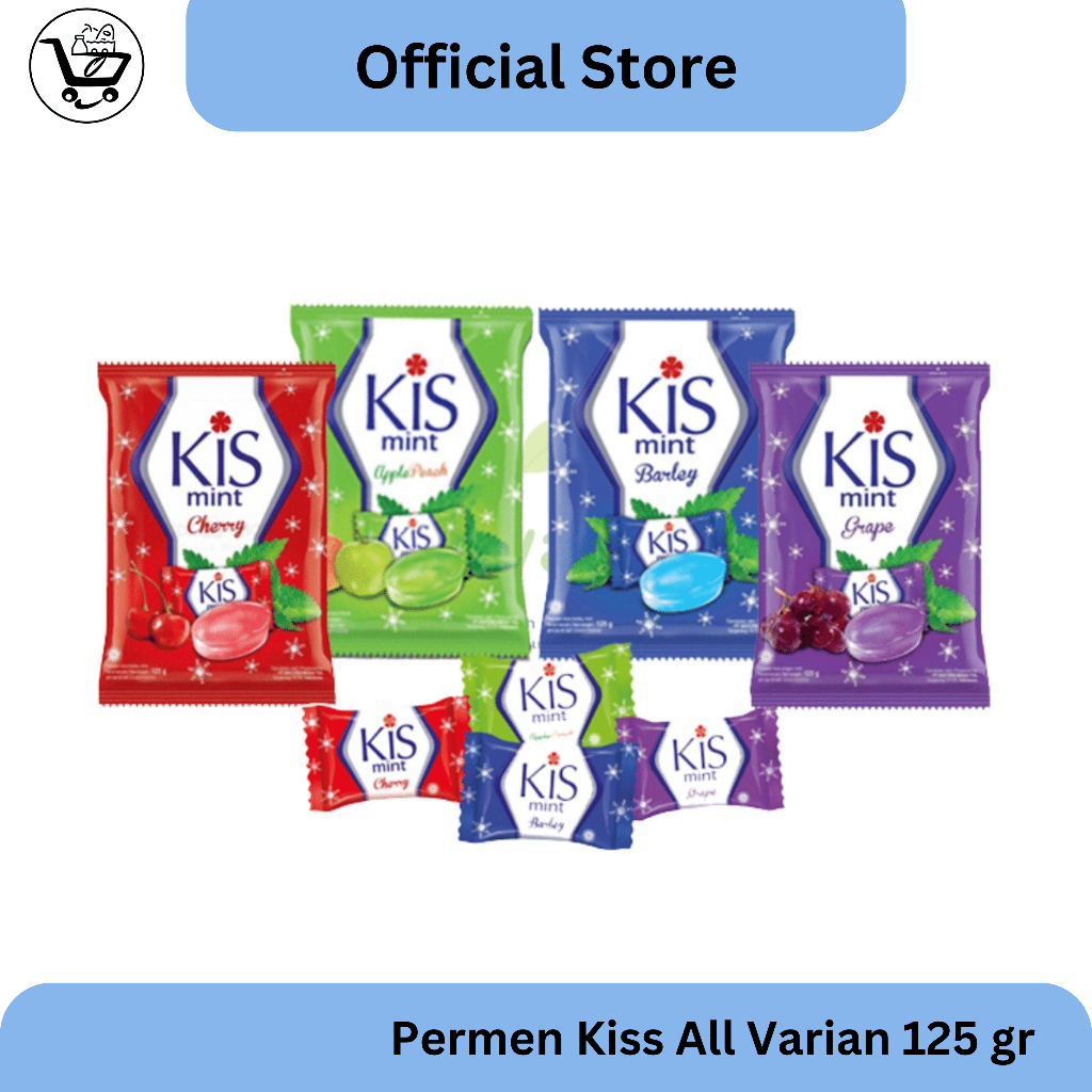 

Permen Kiss Cherry Barley Apple Peach Grape Bonbon Kiss 125 gr isi 50 Butir