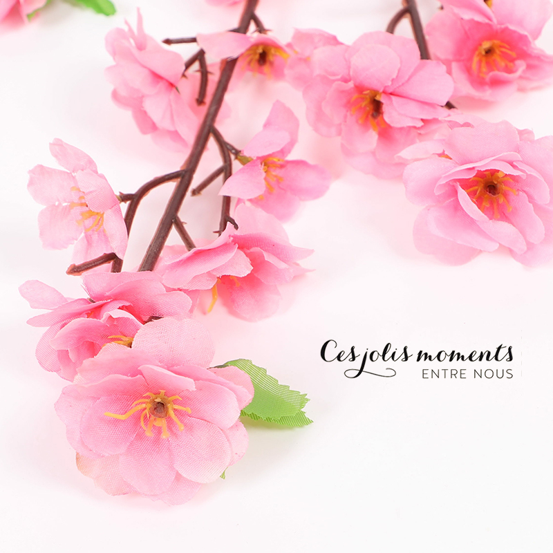 Bunga Cherry Blossom Tangkai Plastik Artifisial Daun Sakura Artificial Meihua Meihwa Imlek Tanaman Hias BG33