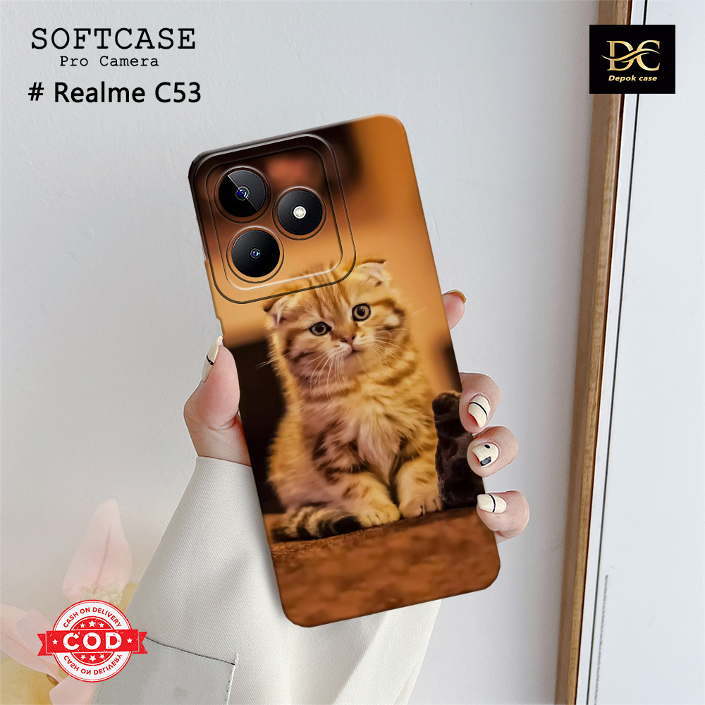 Case Hp Realme C53 Terbaru - Fashion Case KUCING - Casing Realme C53 - Depok case - Softcase Pro Cam