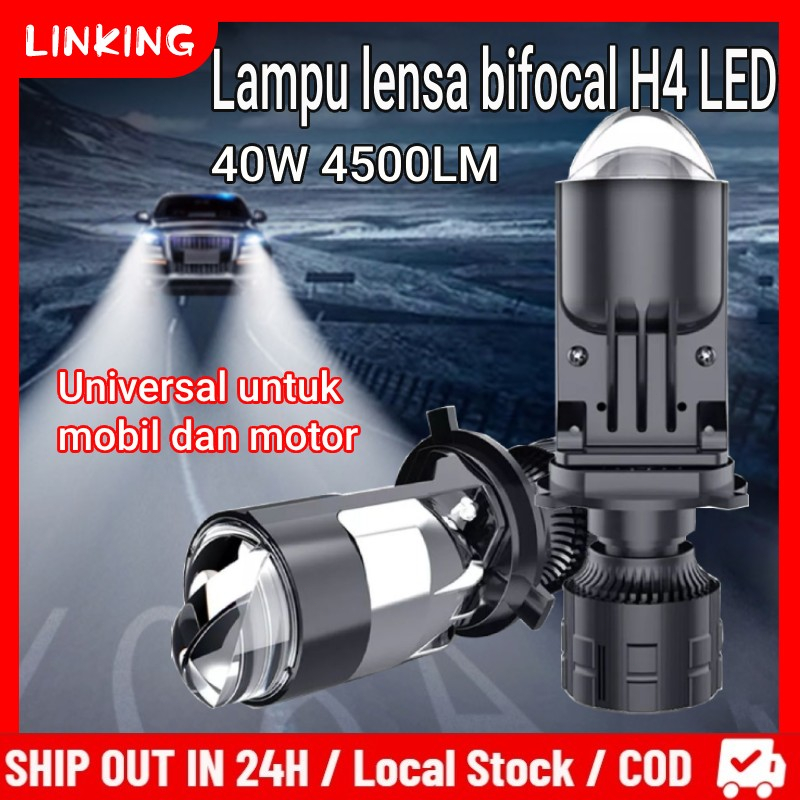 【COD 】Lampu Mobil H4 Lampu Biled Lampu Depan Motor Led Lampu Led H4 Mobil Super Terang Lampu Led Mot