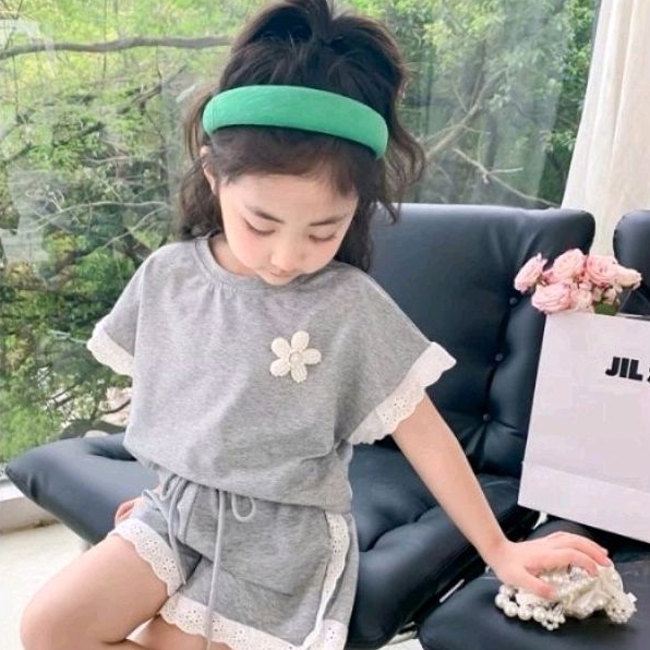 BabyOdette Letty Grey Set / Setelan Anak Perempuan