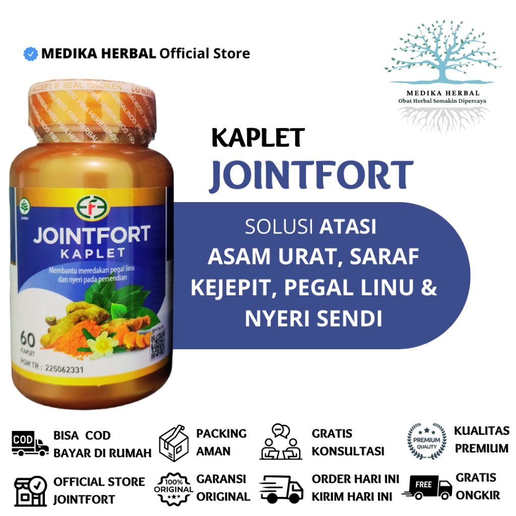 [ORIGINAL] JOINTFORT Asli Kaplet Joinfort Herbal Obat Asam Urat Rematik Untuk Pegal Linu Nyeri Perad