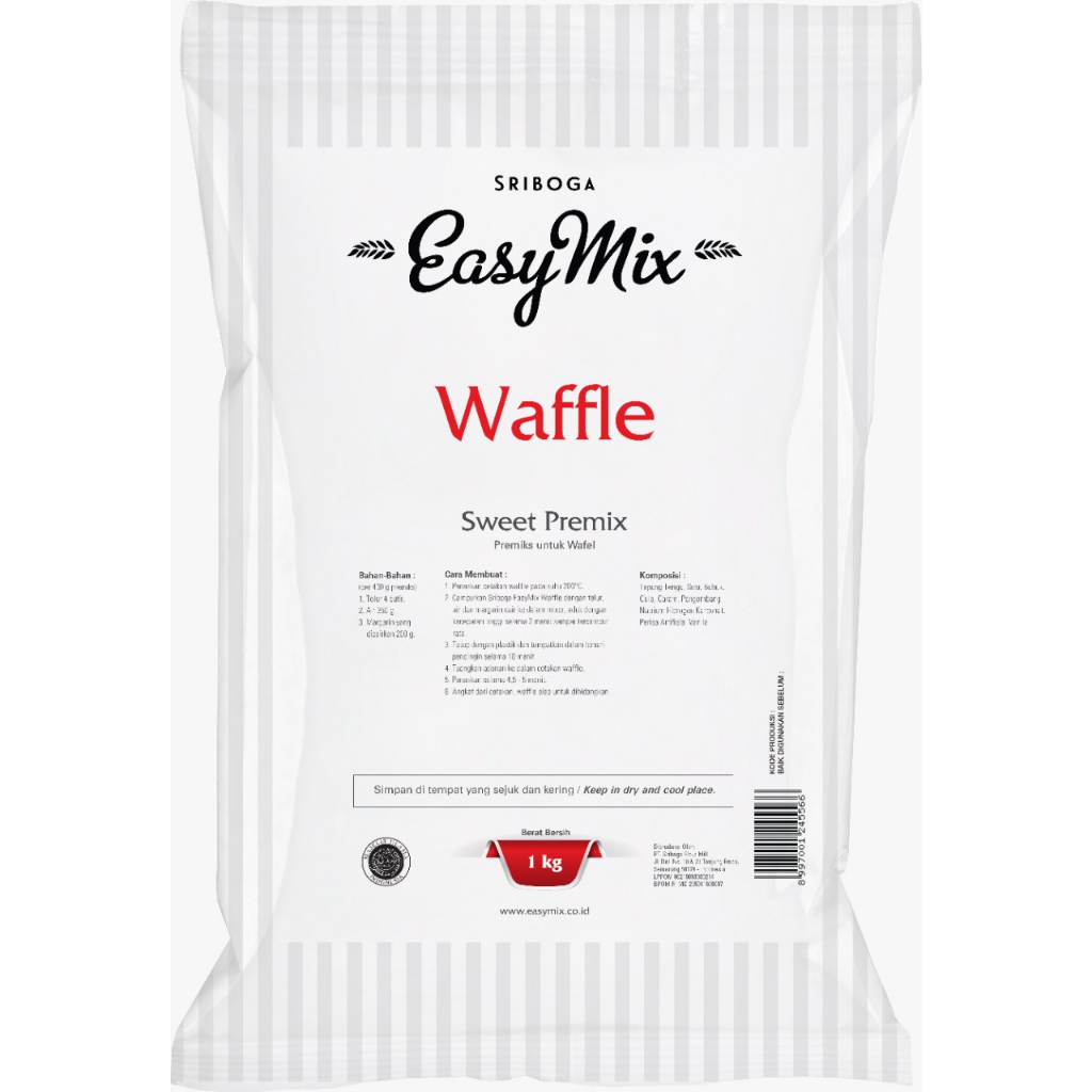 

Tepung Premix Sriboga EasyMIx Waffle 1kg ( Non Repack )