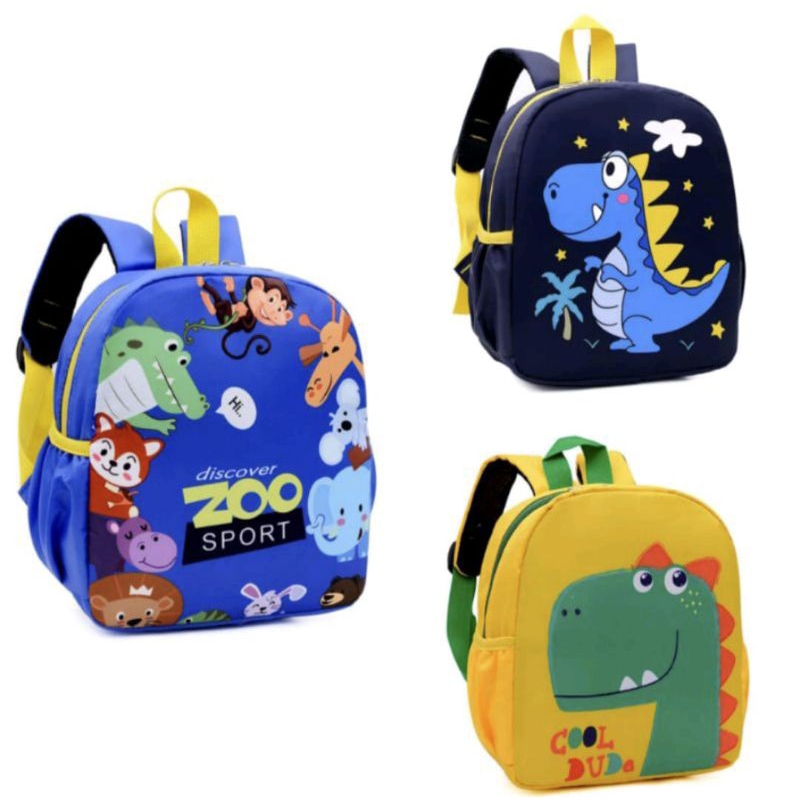 Tas Ransel Sekolah TK/PAUD dengan Gambar Printing Hewan, Tahan Air dan Trendi untuk Anak