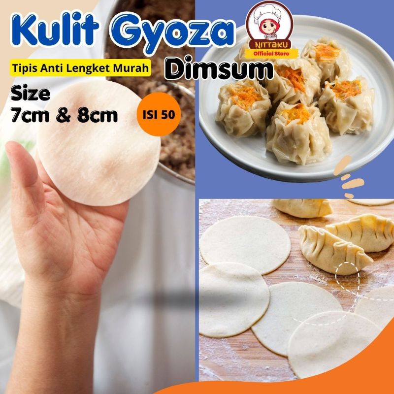 

Kulit Dimsum/Gyoza/Pangsit/Siomay murah tidak mudah lengket size 7 dan 8 CM.