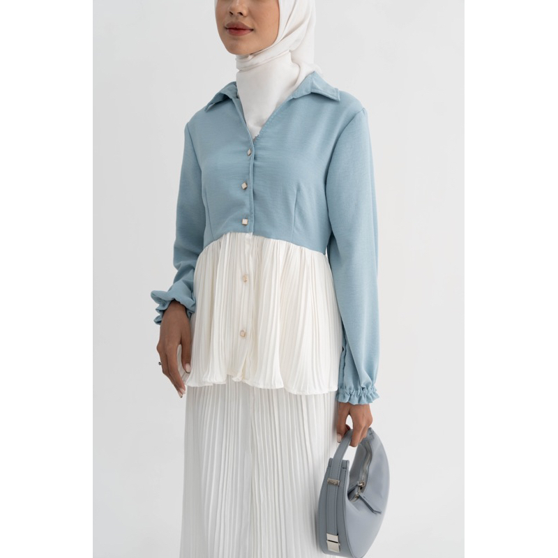 IWEARGRACIE - ALISA TOP PLEATS  LONG SLEEVE / KEMEJA LENGAN PANJANG / BLOUSE LENGAN PANJANG / KEMEJA HIJAB