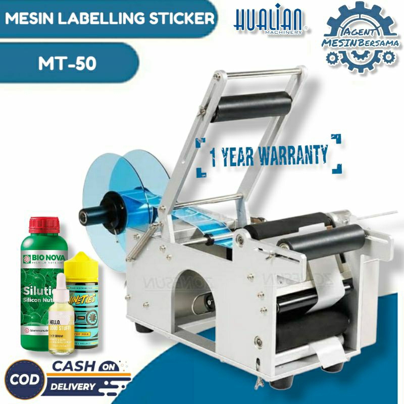 

Mesin Labelling Sticker Botol MT-50 Mesin Tempel Sticker Label Kemasan Produk Botol Bulat Hualian