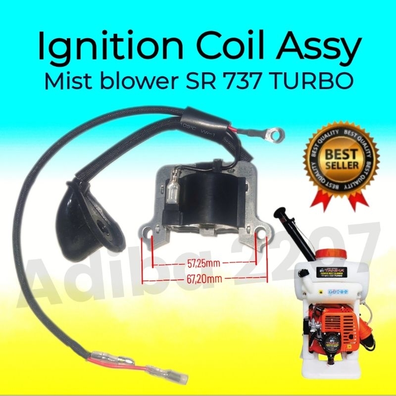 CDI coil pengapian mesin semprot hama mist blower kabut 2 tak / cdi tanika 737 / koil TNK SR737 turb