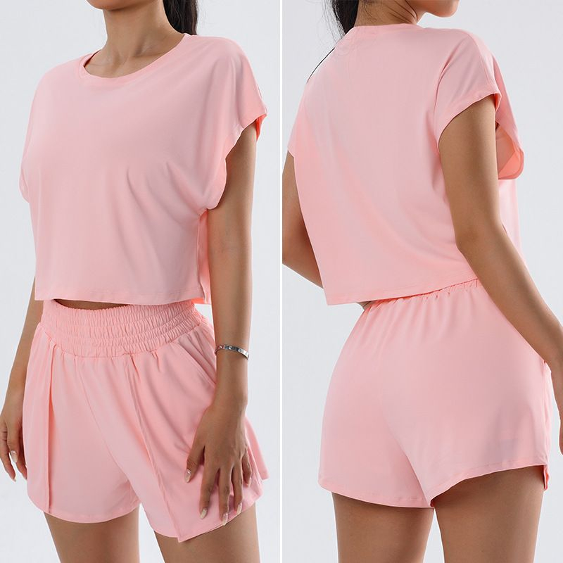 SETELAN OLAHRAGA WANITA DOREMI S15 CROP TOP DAN SHORT SET YOGA OLAHRAGA WANITA