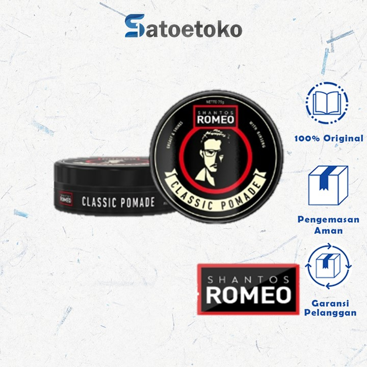 SHANTOS ROMEO CLASSIC POMADE 75gr / POMADE MURAH / MINYAK RAMBUT PRIA