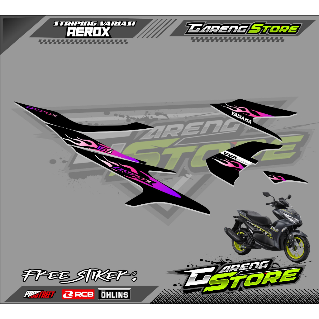 STRIPING VARIASI LIST MOTOR AEROX / STICKER VARIASI YAMAHA AEROX