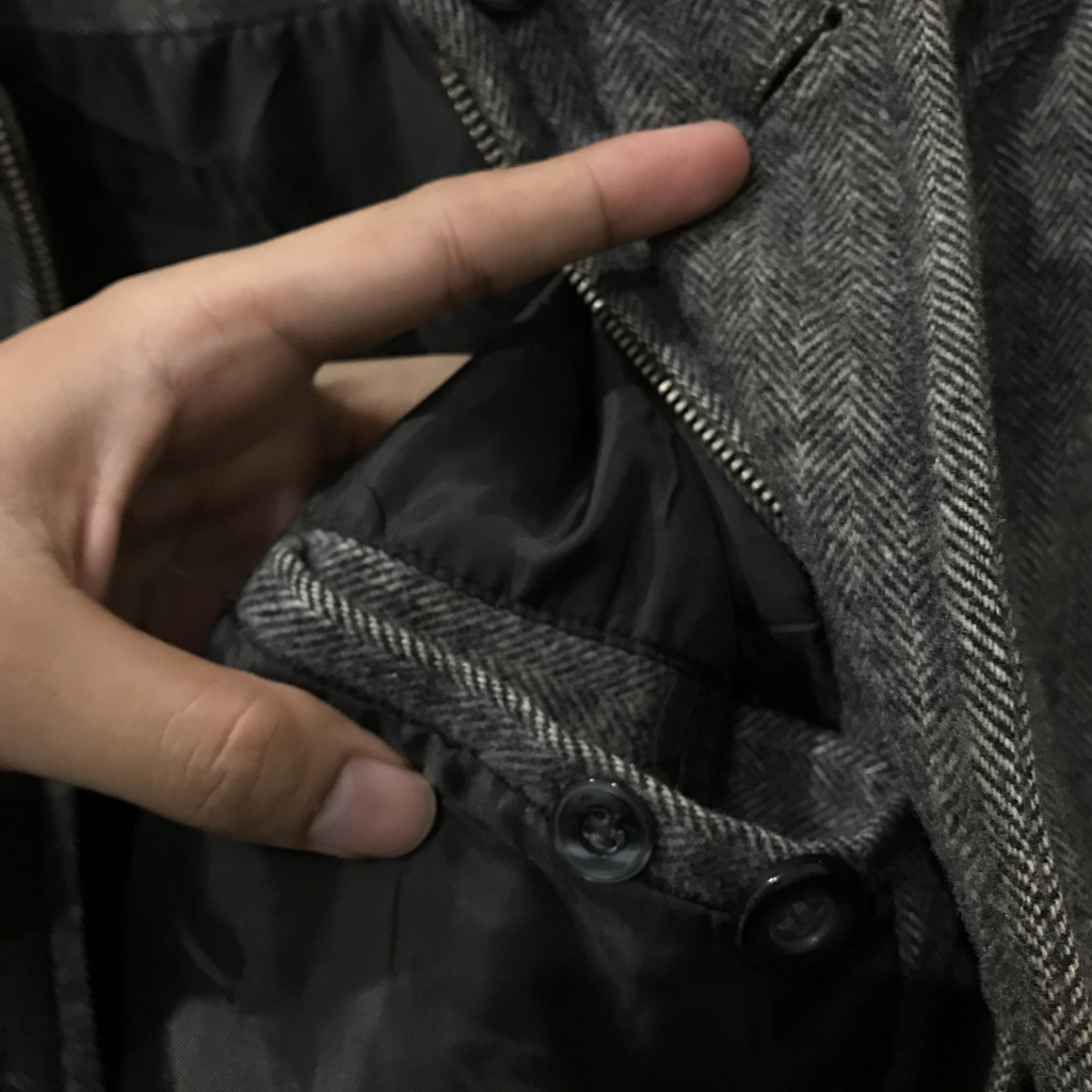 jaket tebal buludru Parkland XL abu