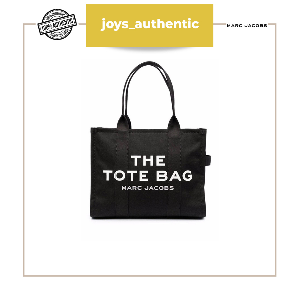 Tas wanita MARC JACOBS Large Traveler Tote Bag in Hitam Black Canvas woman bag authentic original