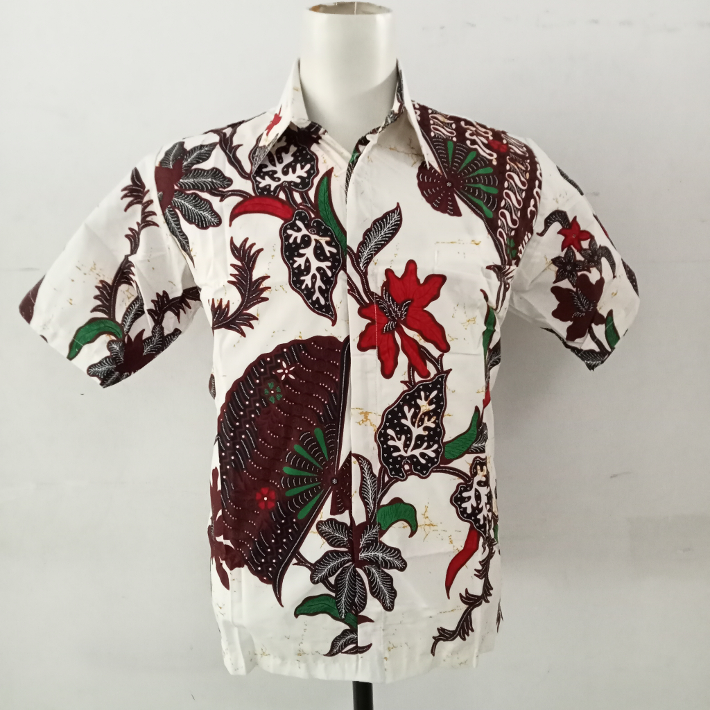 HEM BATIK POLYESTER PRIA KERJA MURAH KUALITAS PREMIUM - A3GMK868 (2B4E) ONLY SIZE L