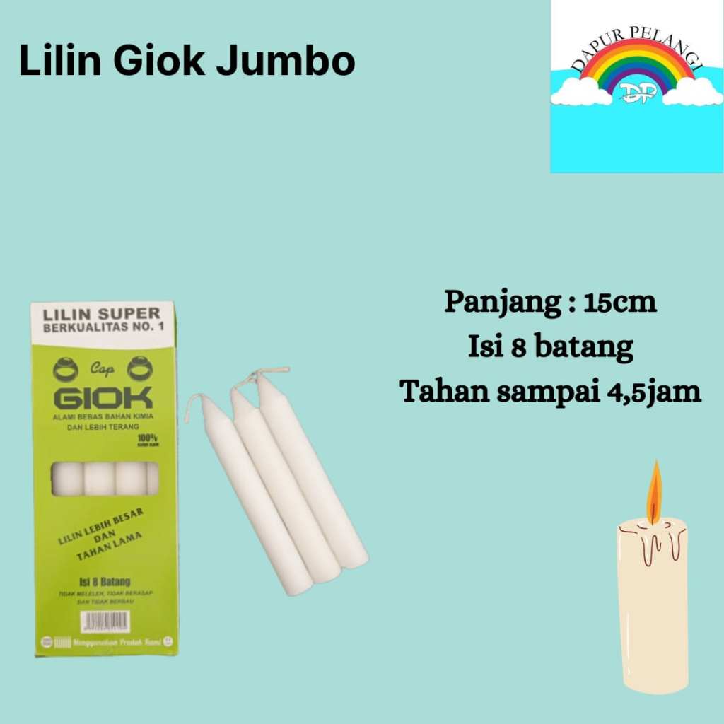 Lilin Mati Lampu/Lilin Putih Jumbo/Lilin Giok Jumbo