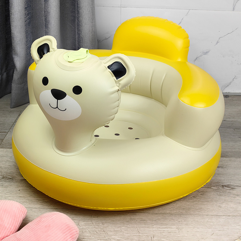 Treehub Kursi Sofa Tiup PVC Tempat Belajar Duduk Bayi Baby Infant Seat Model Bebek Musik Kursi Makan Sofa Angin Bayi Lipat Pompa Angin