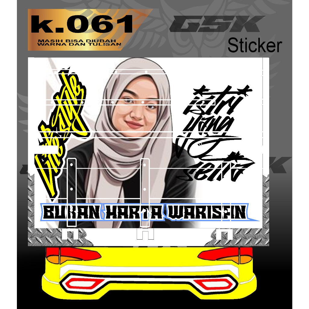 Stiker Decal Bak Belakang Truk Canter Stiker Bak Truk Giga Stiker Decal Bak k.061