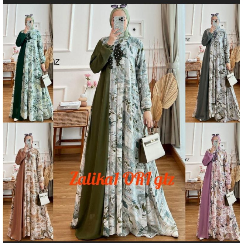 BEST SELLER Dress Zalika ORI GLZ Realpict/ gamis dewasa/ Dress muslimah kekinian