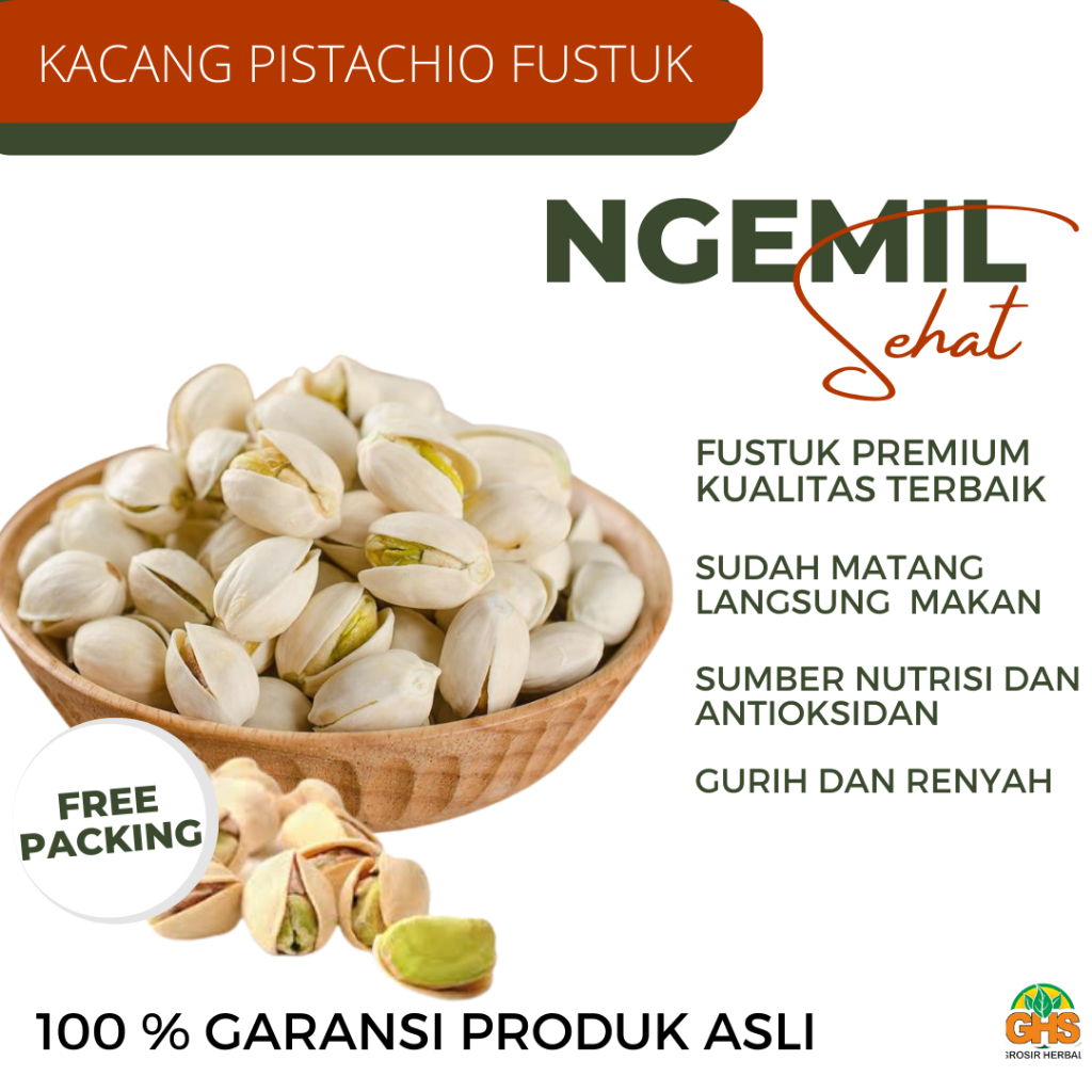 

Pistachio Roasted / Kacang Pistachio USA / TURKI cocok untuk OLEH OLEH UMROH & HAJI FUSTUK