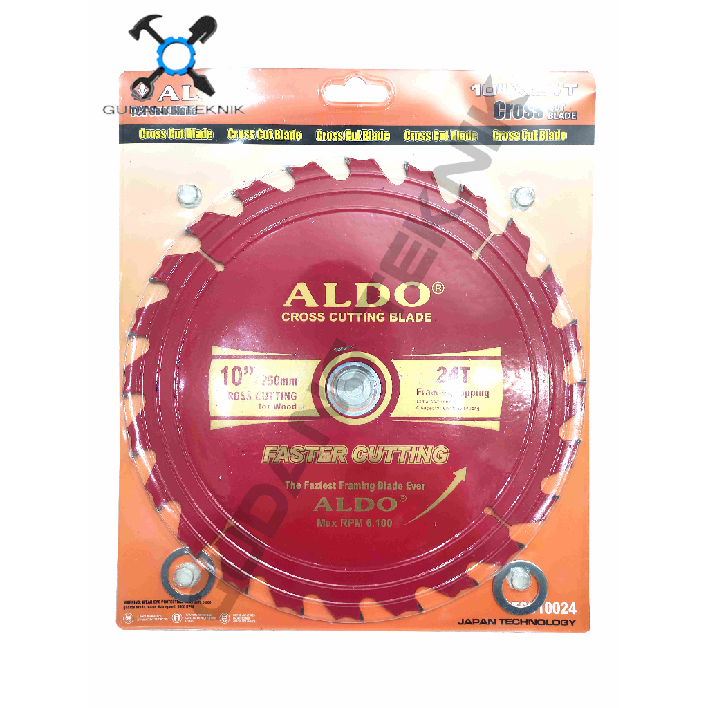 (ALDO MERAH 10"x24T) Mata Pisau Kayu Circular Saw 10" 24T  ALDO / Circular Saw Blade Mata Gergaji Ci